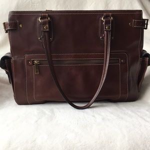 Leather Fossil briefcase